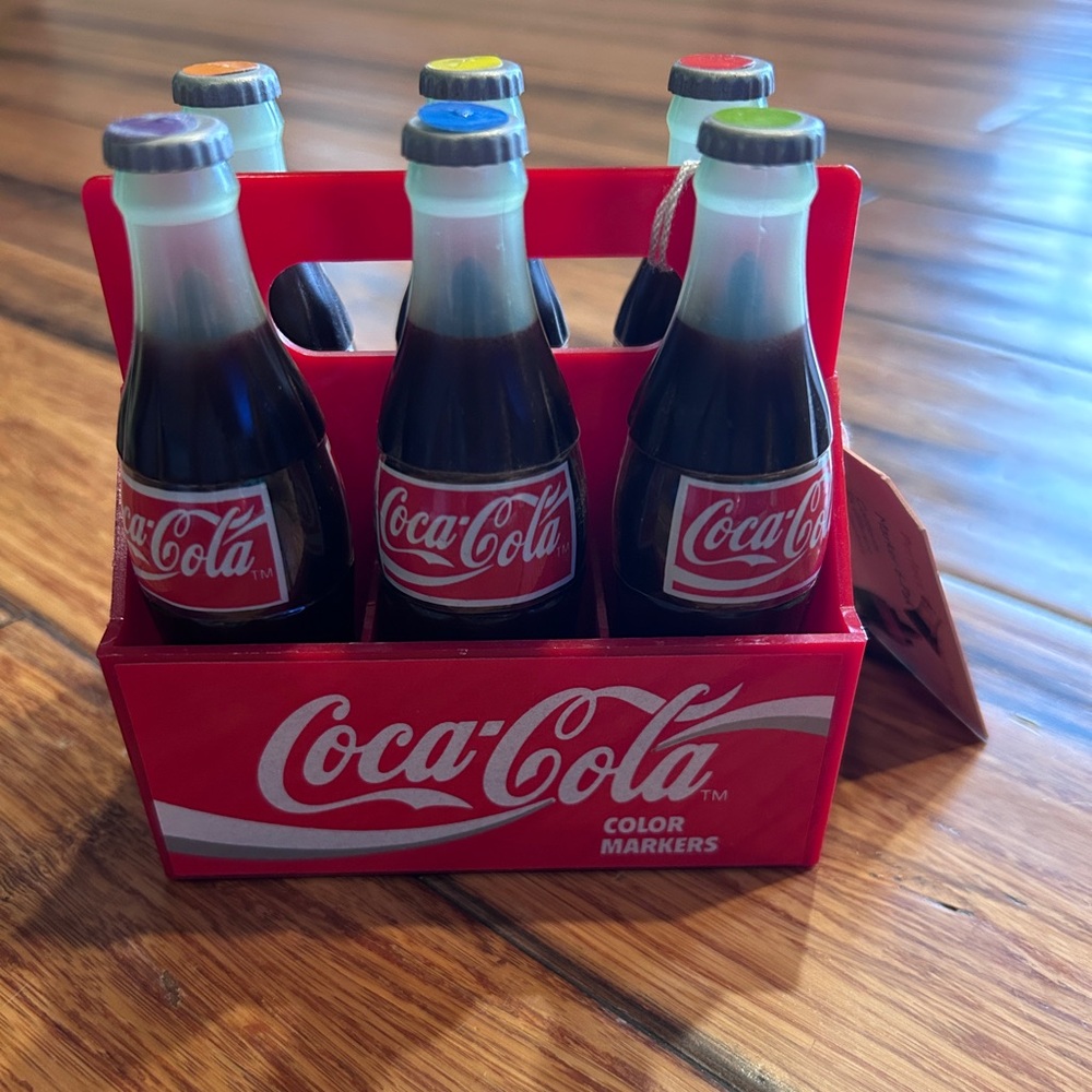 Coca Cola Marker 6-pack. 1995. Excellent condition. 4x2.5in x 3.75in tall.